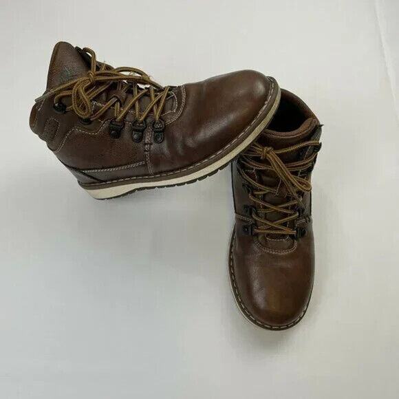 Xray Footwear Jonah Brown Combat Boots Boys Size 5 Faux Leather - Picture 4 of 10